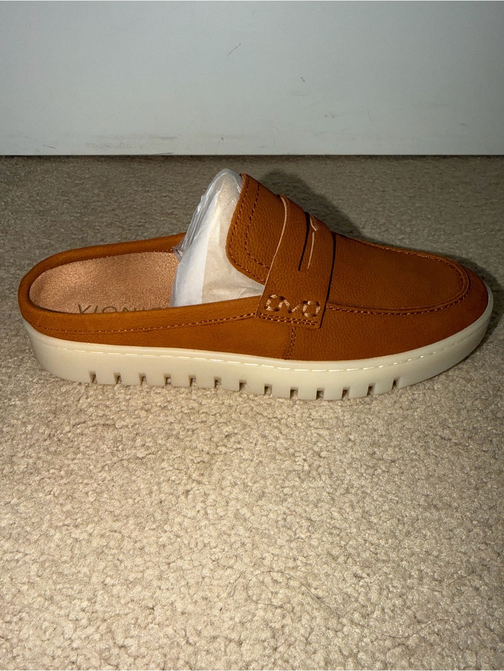 Vionic Uptown Mule 2 Women’s Size 6 Brown Leather Penny Loafer Mules NWOT